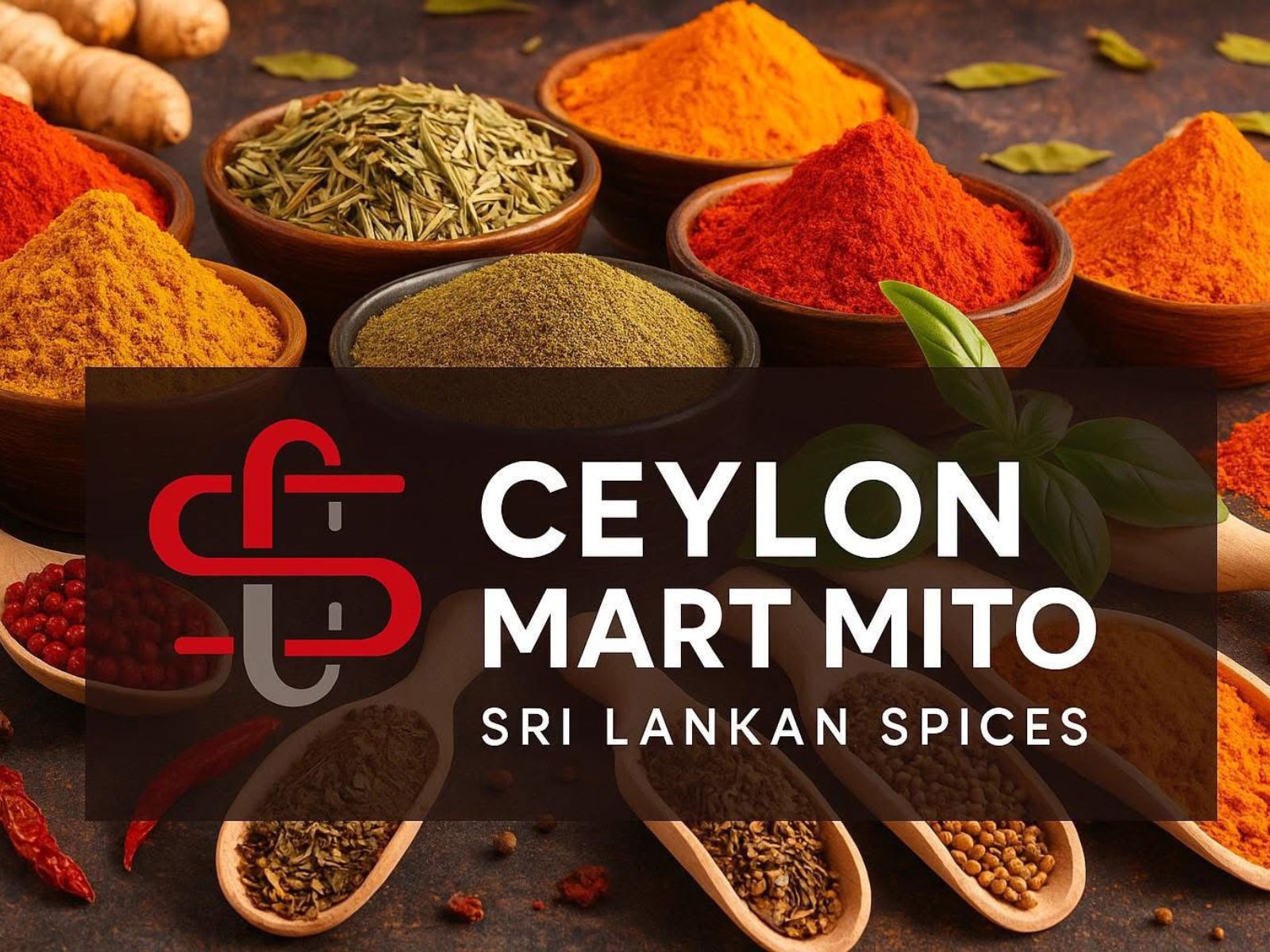 Selection of premium Ceylon spice products on display